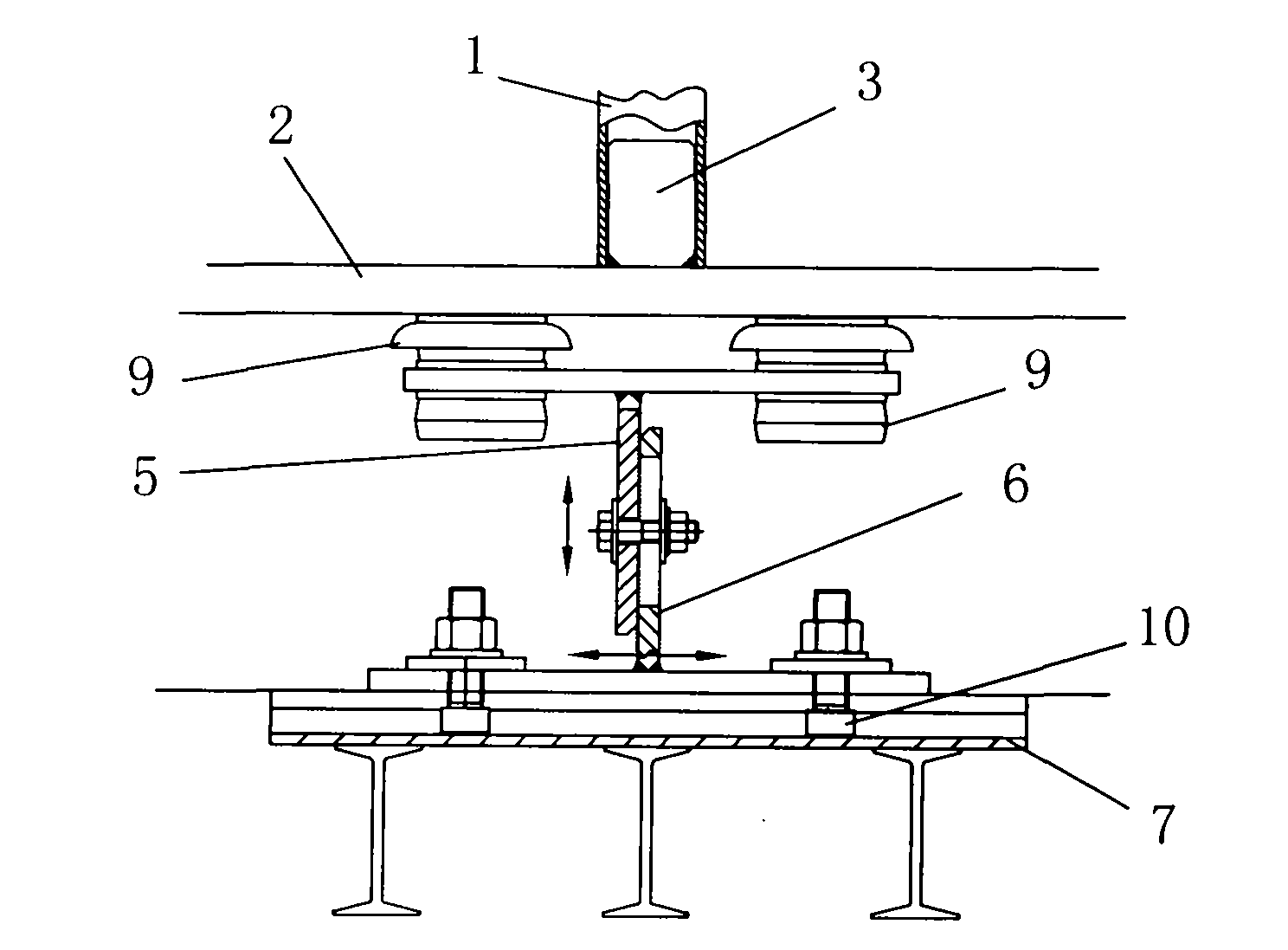 Full-height railway shielding door upright column system