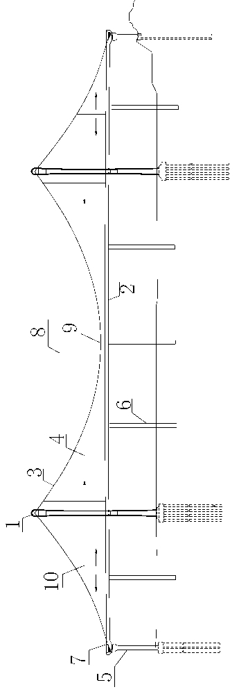 Sling tensioning and system conversion method for double-tower three-span plane main cable self-anchorage type suspension bridge