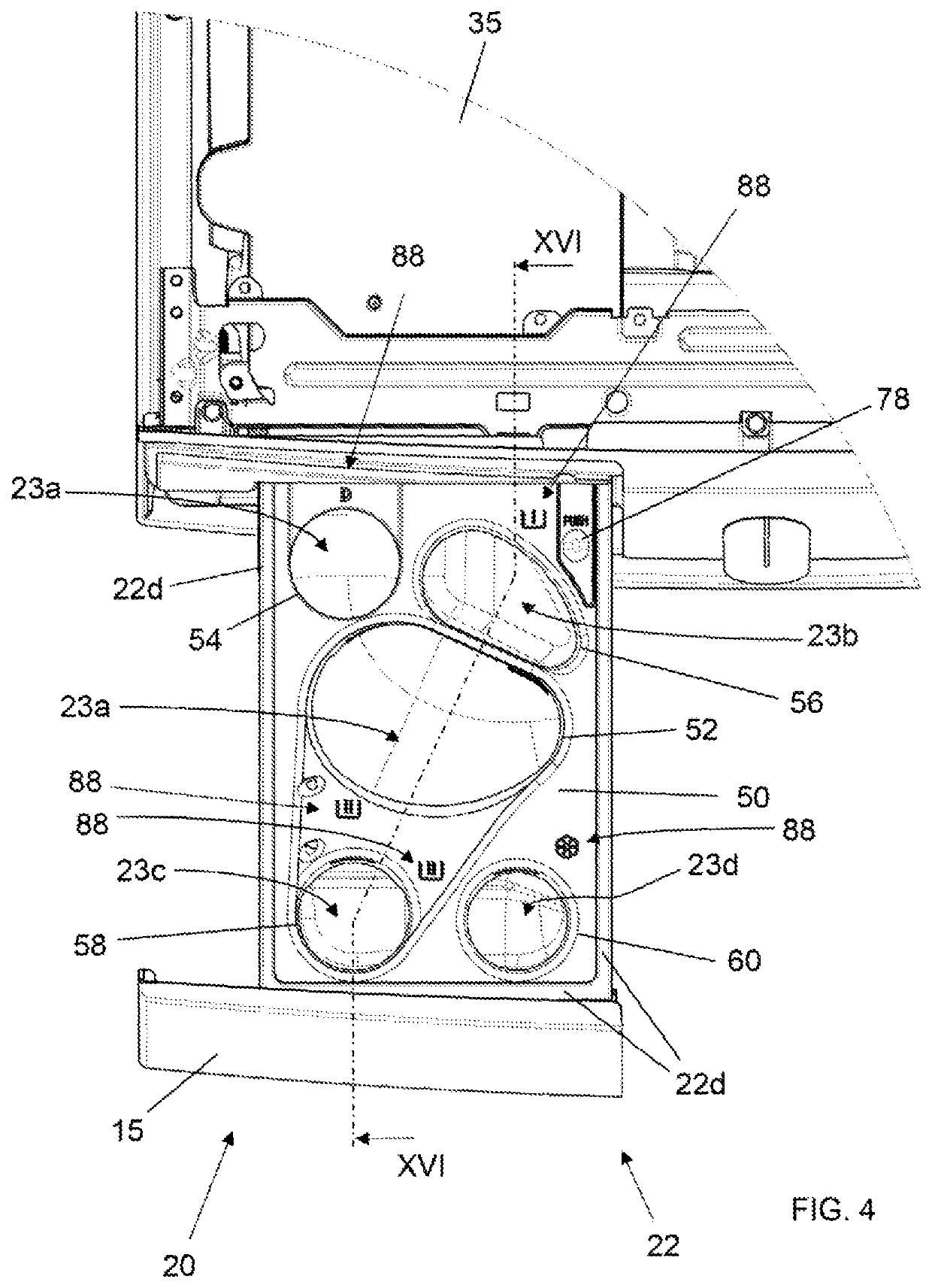 Laundry washing machine equipped with a treating agents dispenser