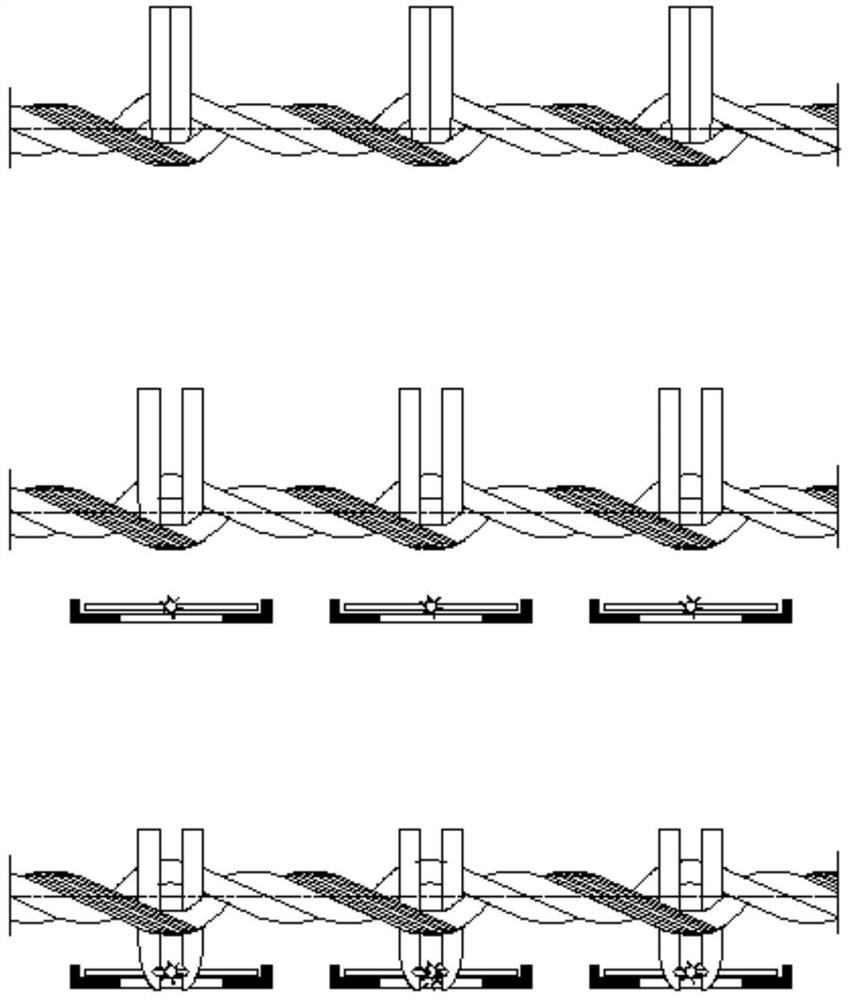 A device and method for vertically clamping kelp in rows