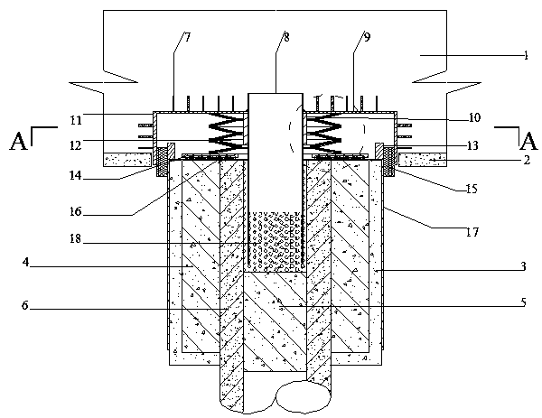 A pipe pile top friction-shear type energy dissipation connection device and its construction method