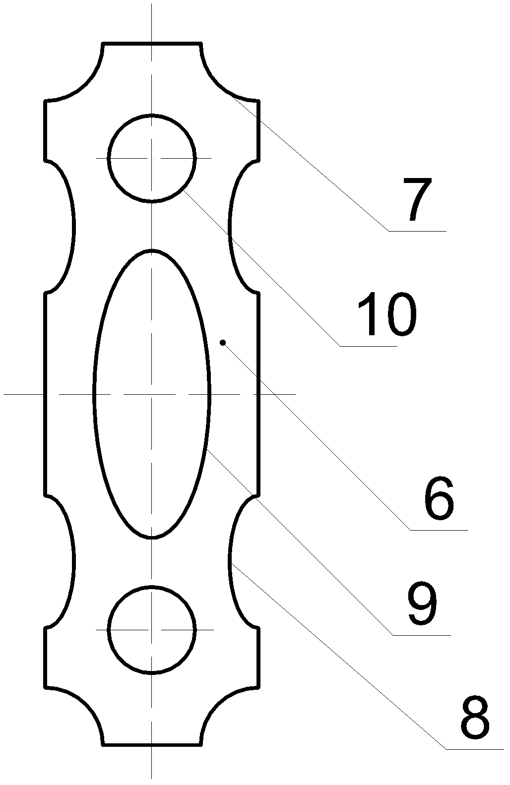 Porous inner gusset plate of supporting ring of converter
