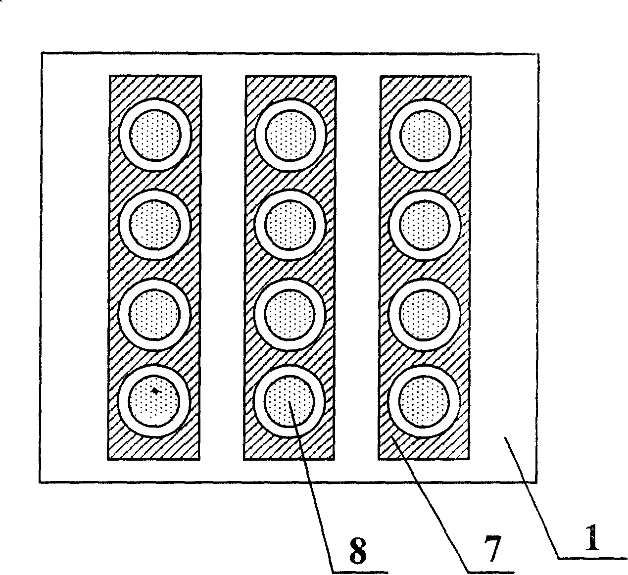 Multiple grids integrated control array structural panel display device and its production technique