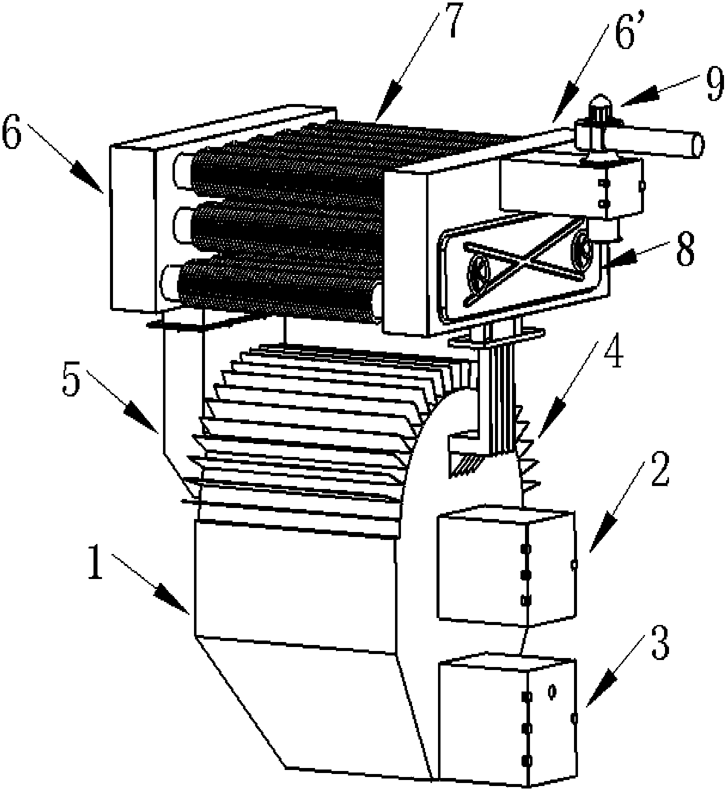 A hot blast stove system for heating in a seedling-growing greenhouse