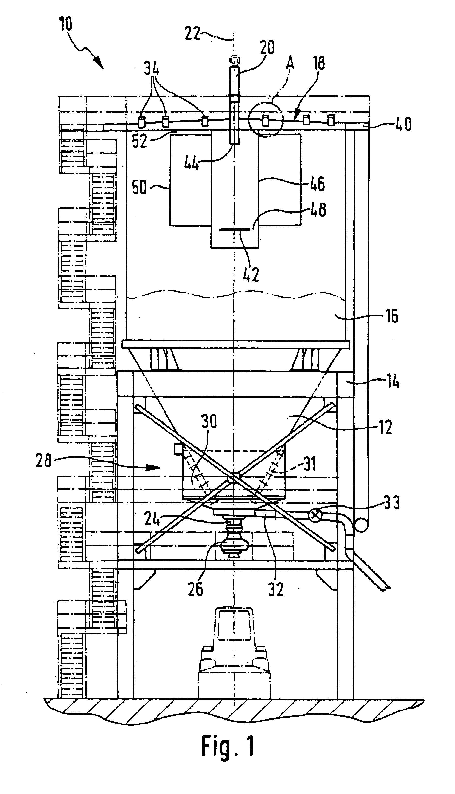 Tank for draining a granular material/liquid mixture