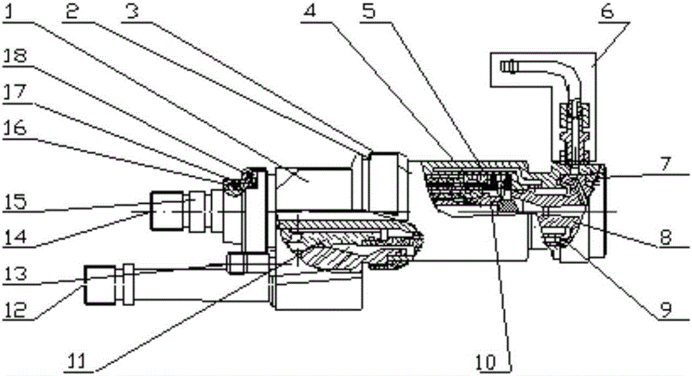 Atmosphere supersonic speed plasma spraying device with two-section type protection air holes
