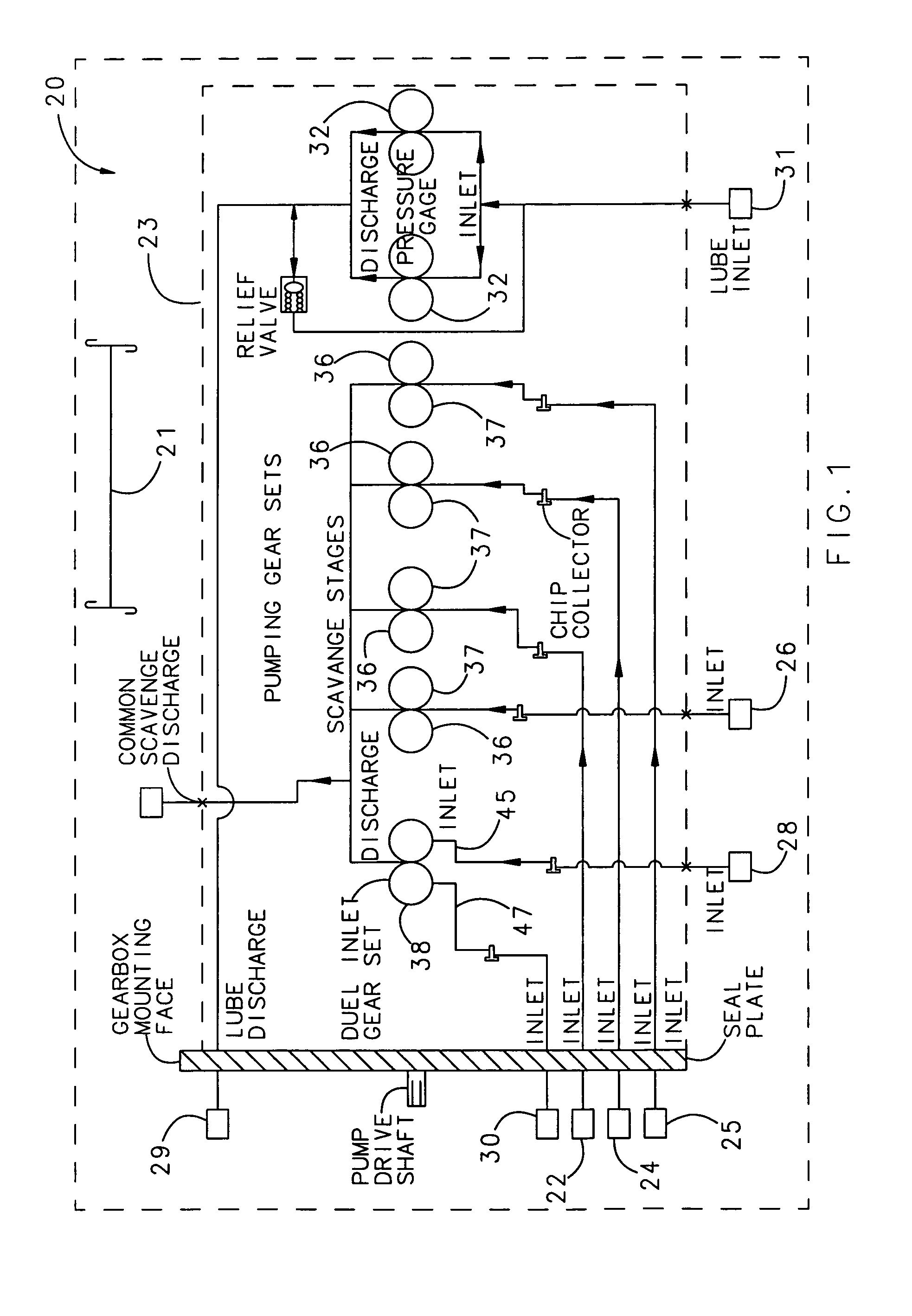 Dual-inlet gear pump with unequal flow capability