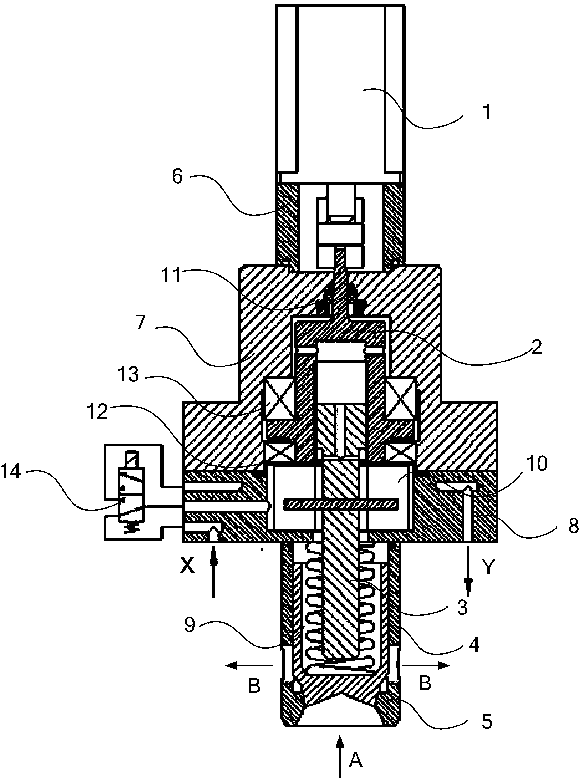 Limiting adjusting device for opening of cartridge valve