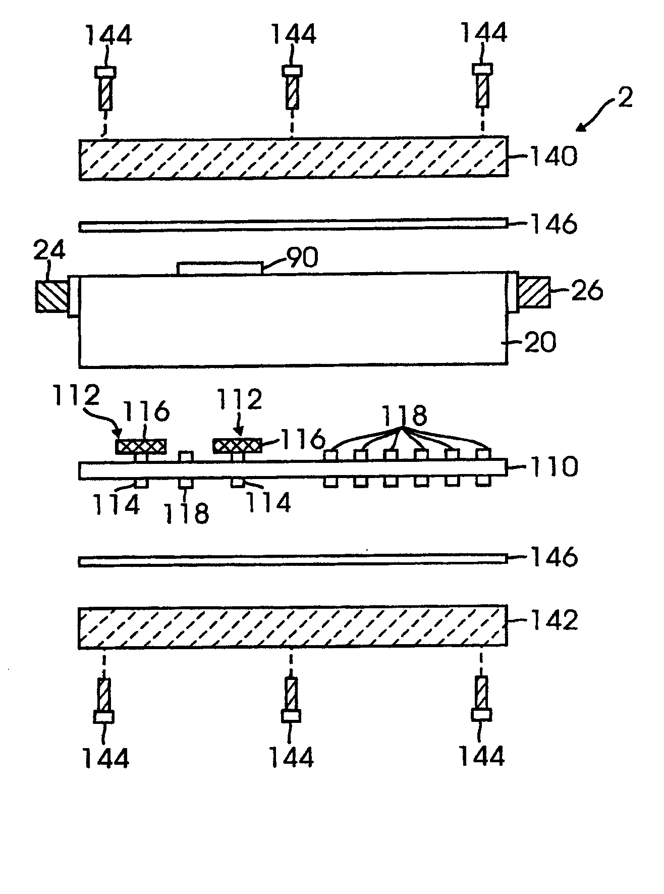 Low noise figure radiofrequency device