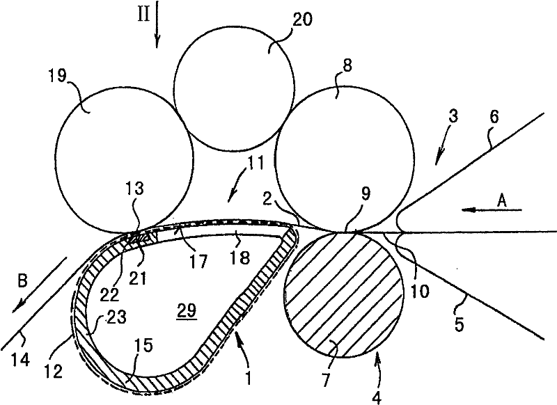 Reinforced embedded member for suction channel of fiber accumulation device