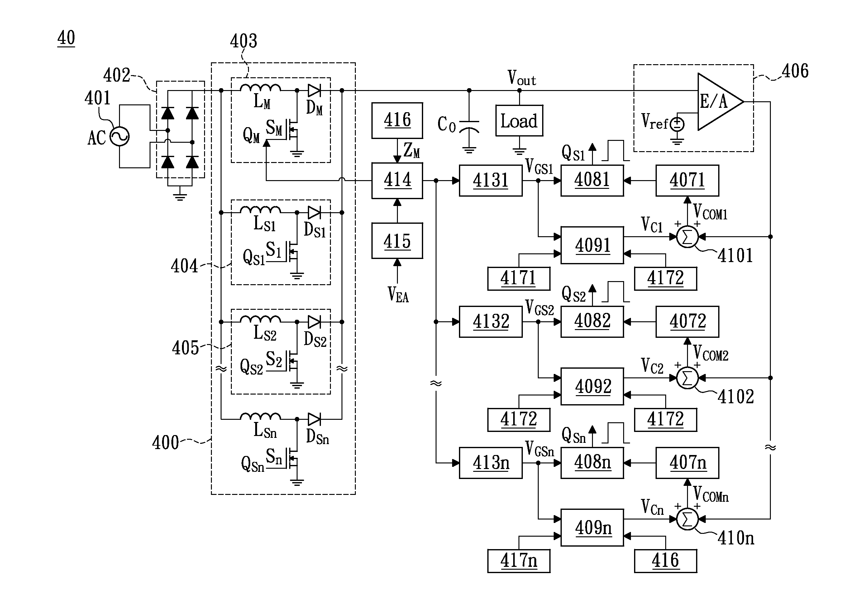 Control device for multiphase interleaved dc-dc converter and control method thereof