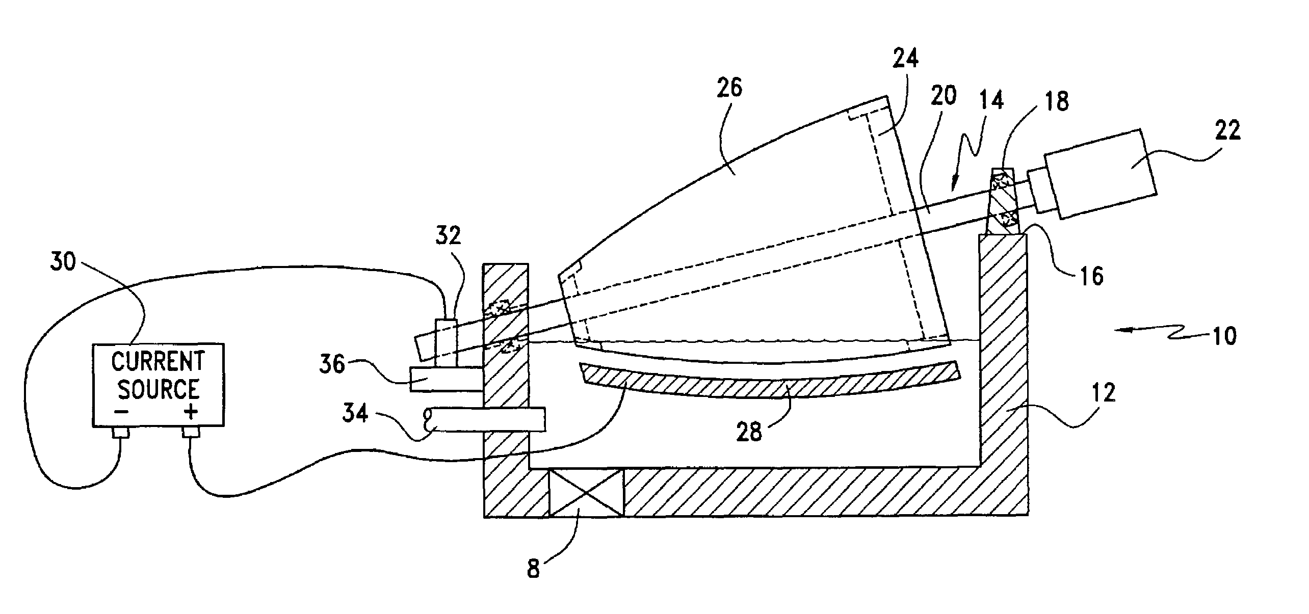 Apparatus and method for electroplating a metallic film on a rocket engine combustion chamber component