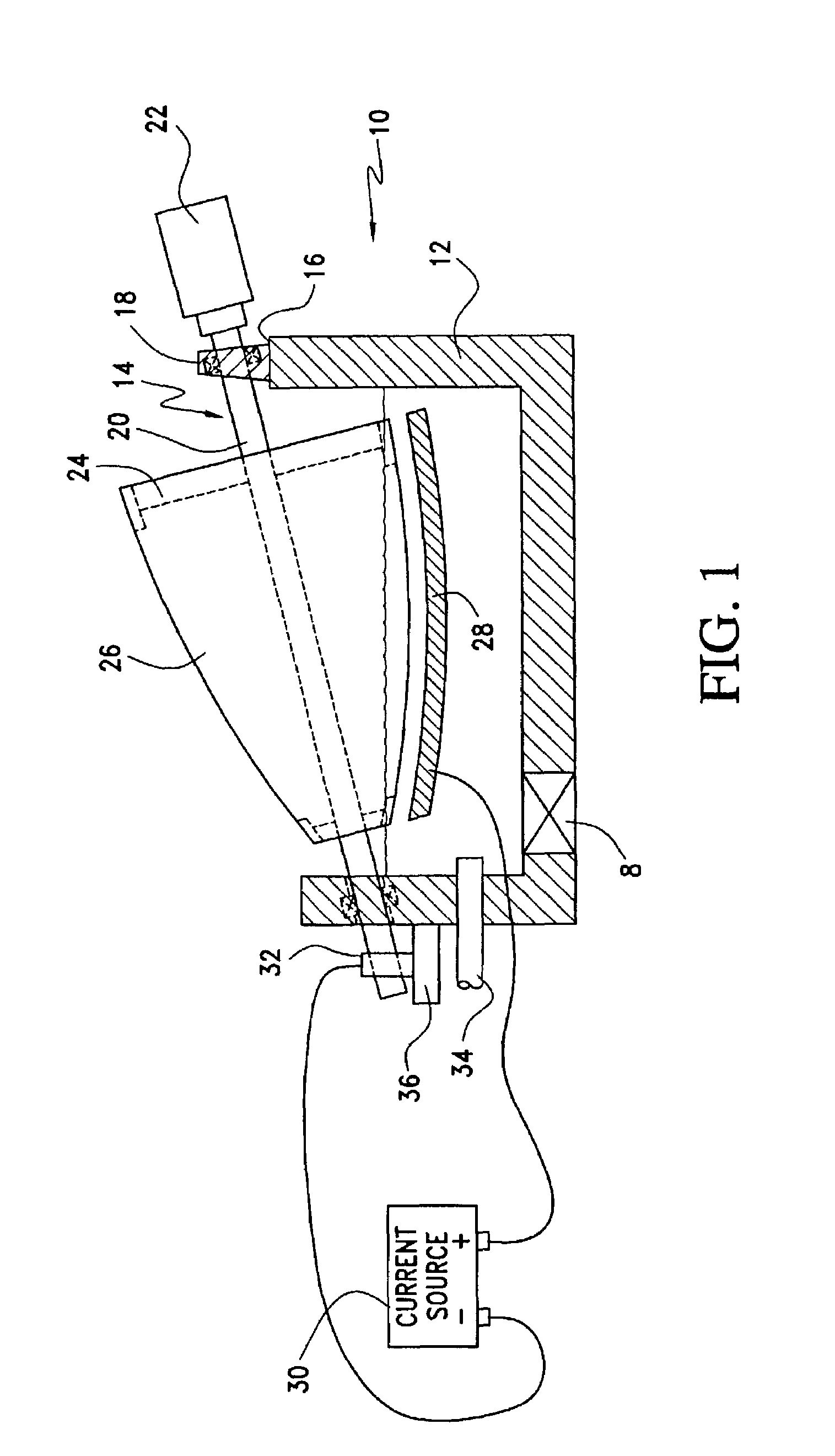 Apparatus and method for electroplating a metallic film on a rocket engine combustion chamber component