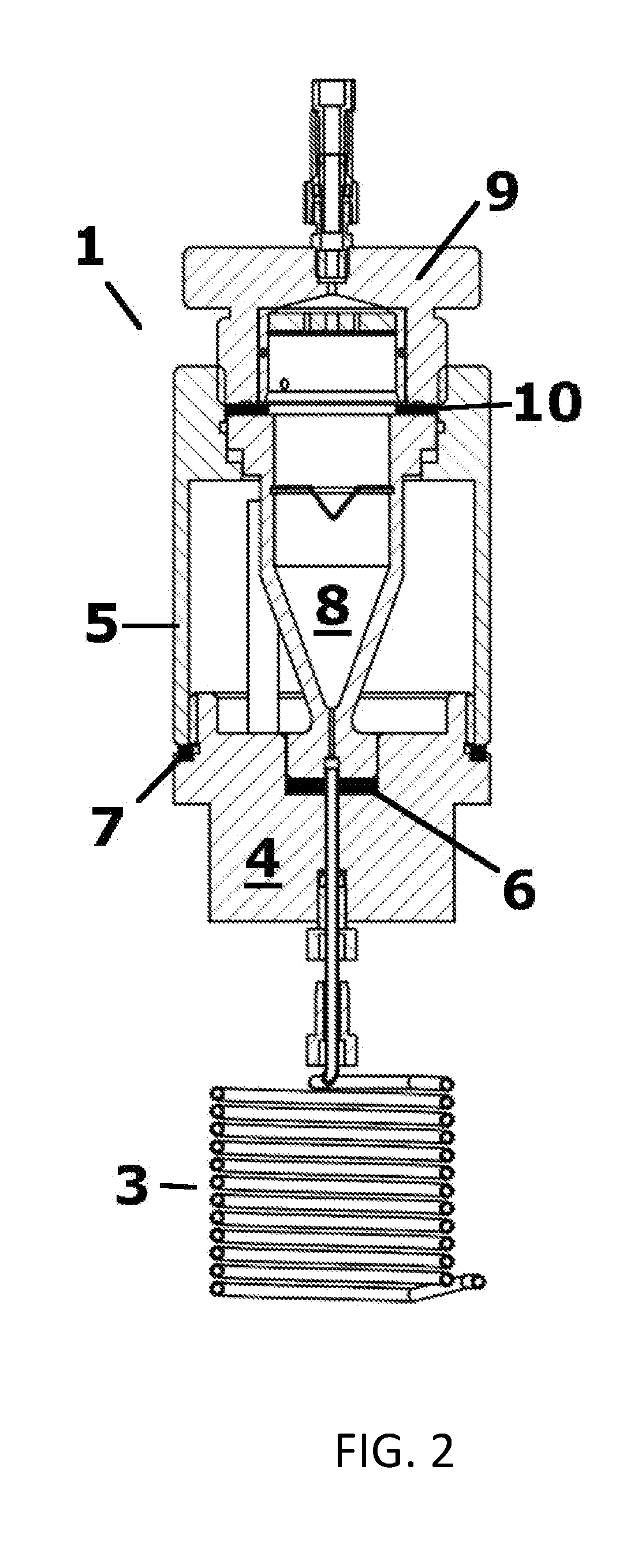 Flow cell for a dissolution test device