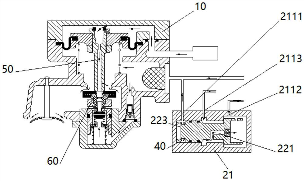 Emergency valve with pressurizing function