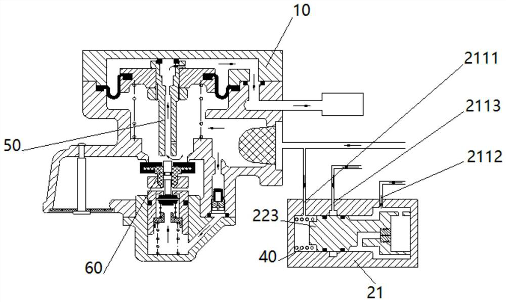 Emergency valve with pressurizing function