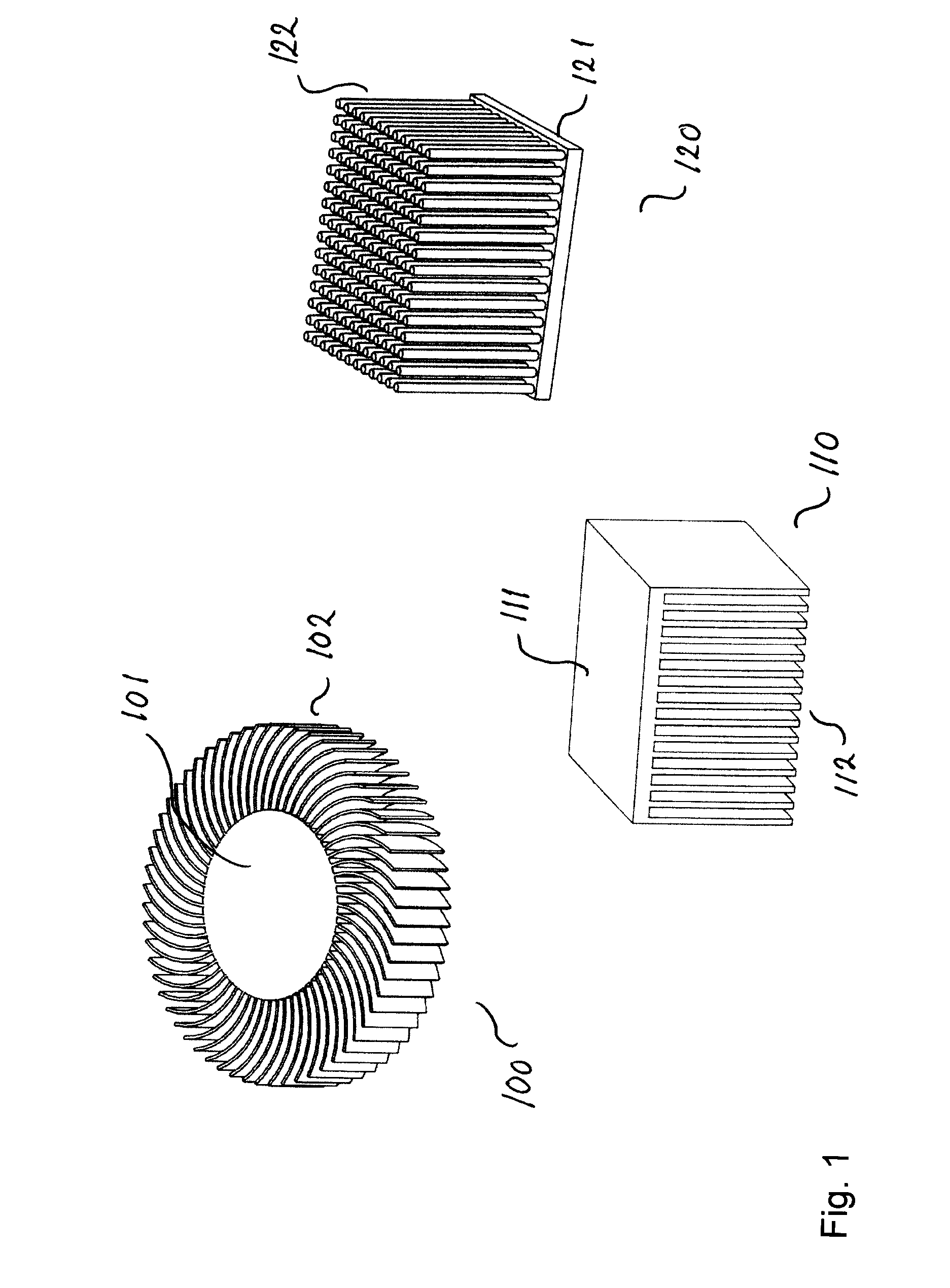 Heat Sink Having a Cooling Structure with Decreasing Structure Density