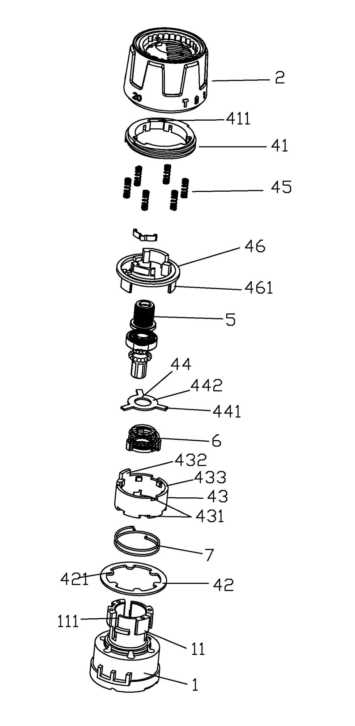 Gear adjusting device for electric impact drill