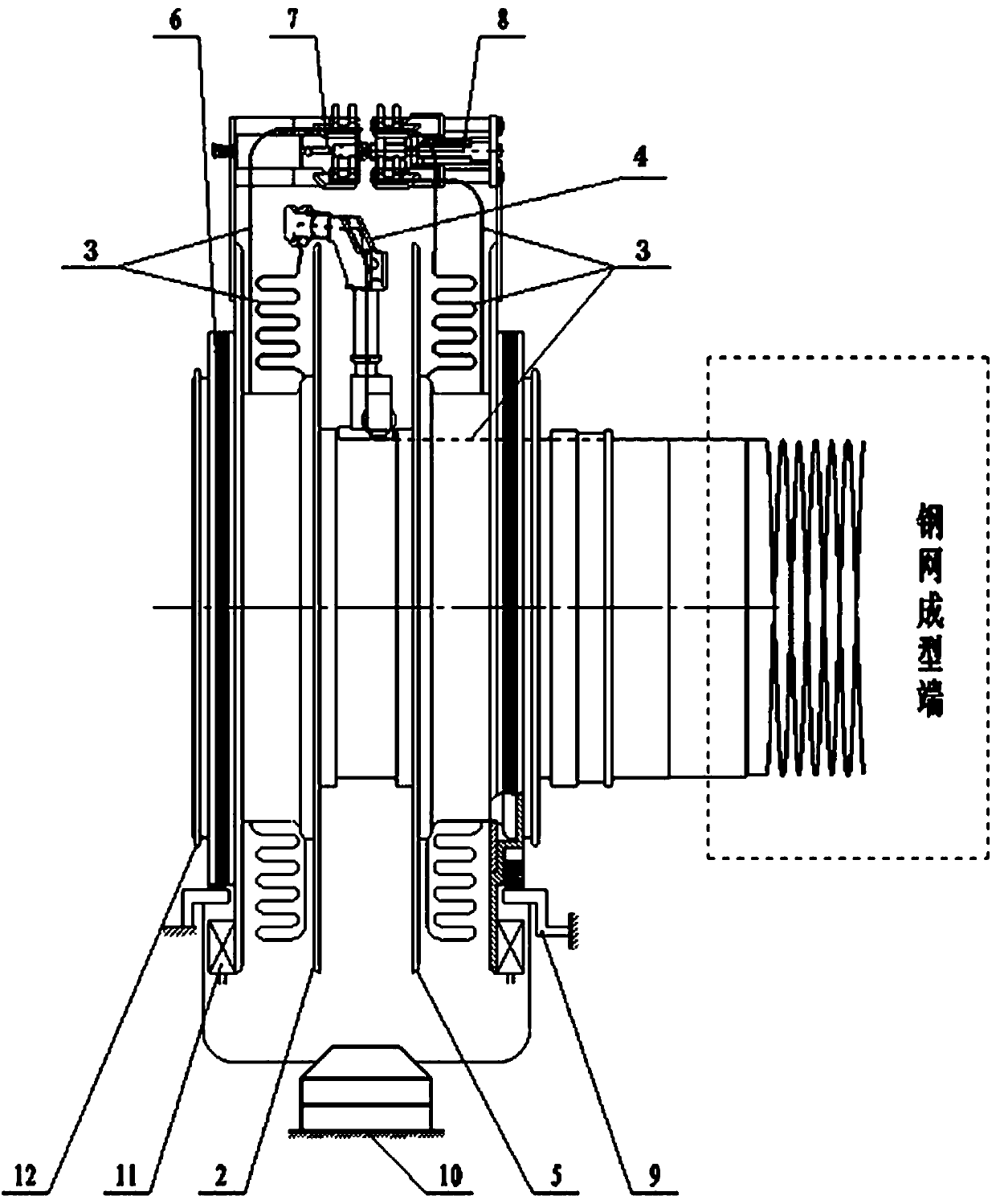 Non-stop line changing device for steel skeleton plastic composite pipe production equipment