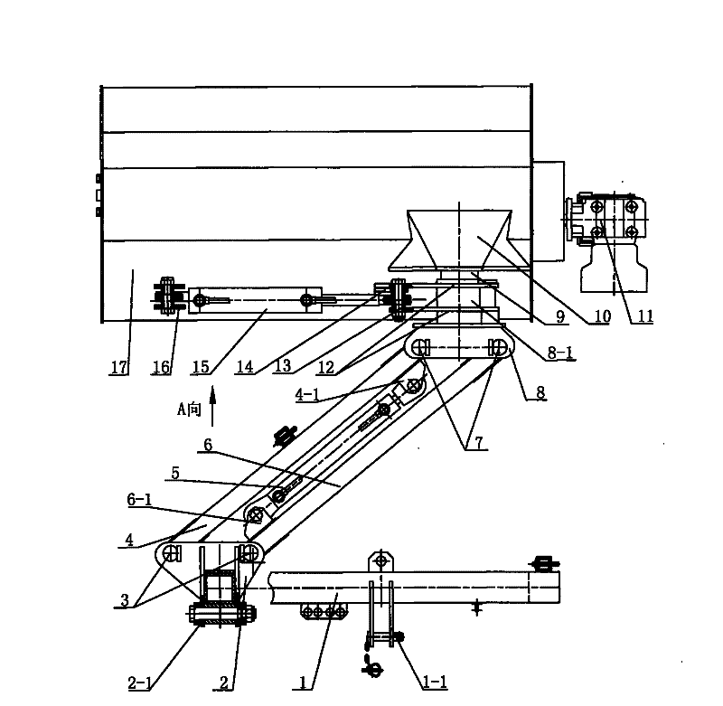 Oscillating device for brush breaker