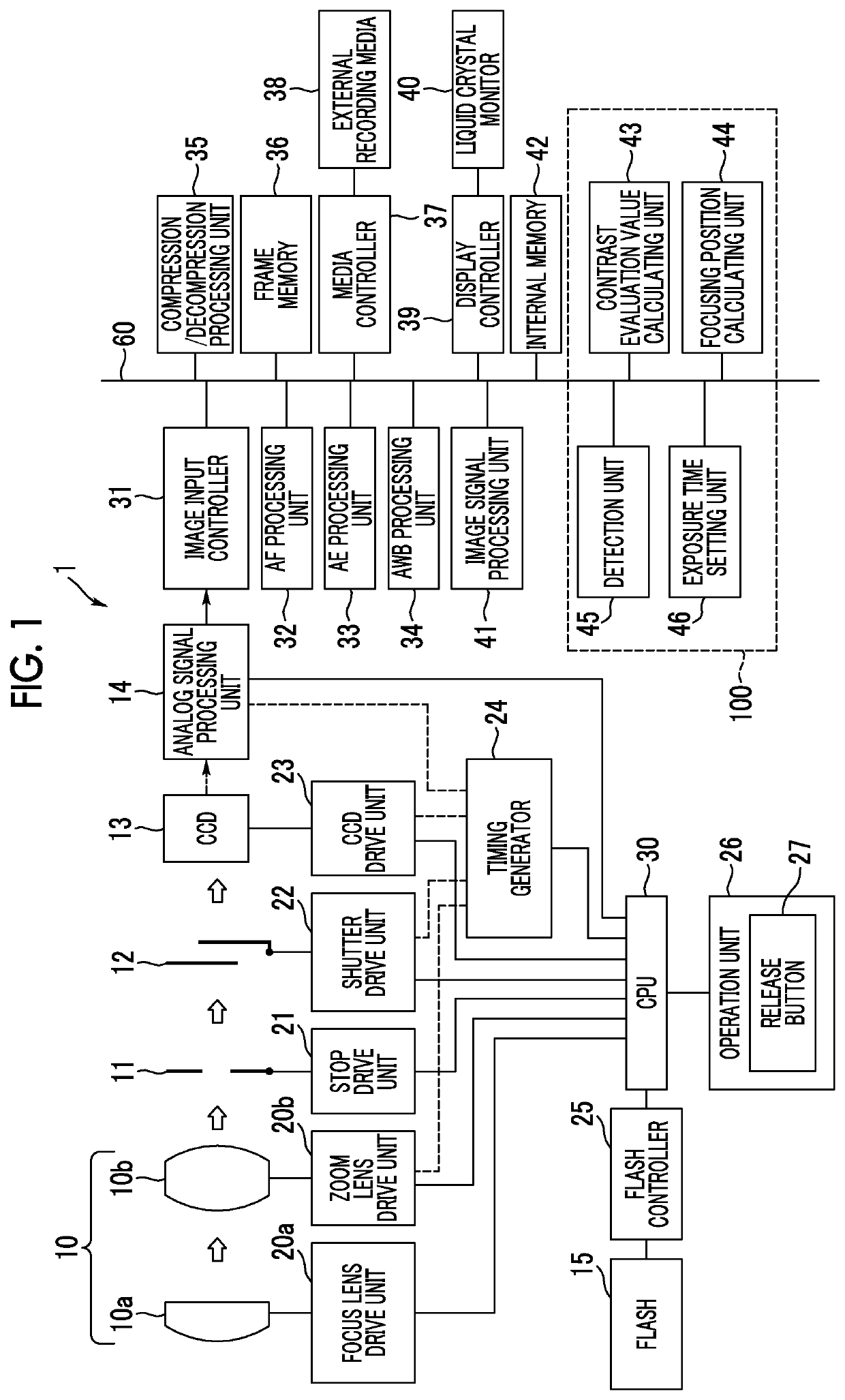 Focusing position detecting device and focusing position detecting method