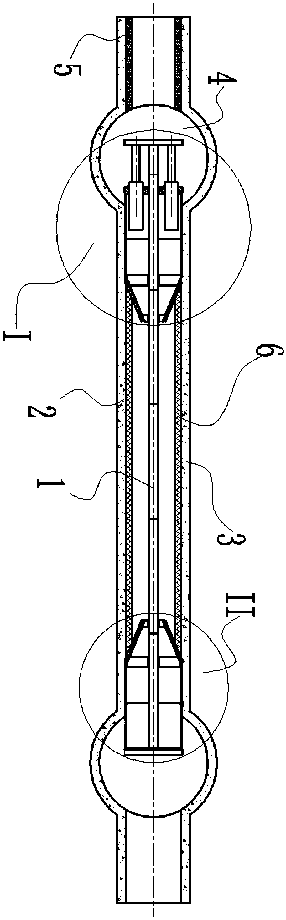 Pipeline counter-pulling and repairing device and repairing method thereof