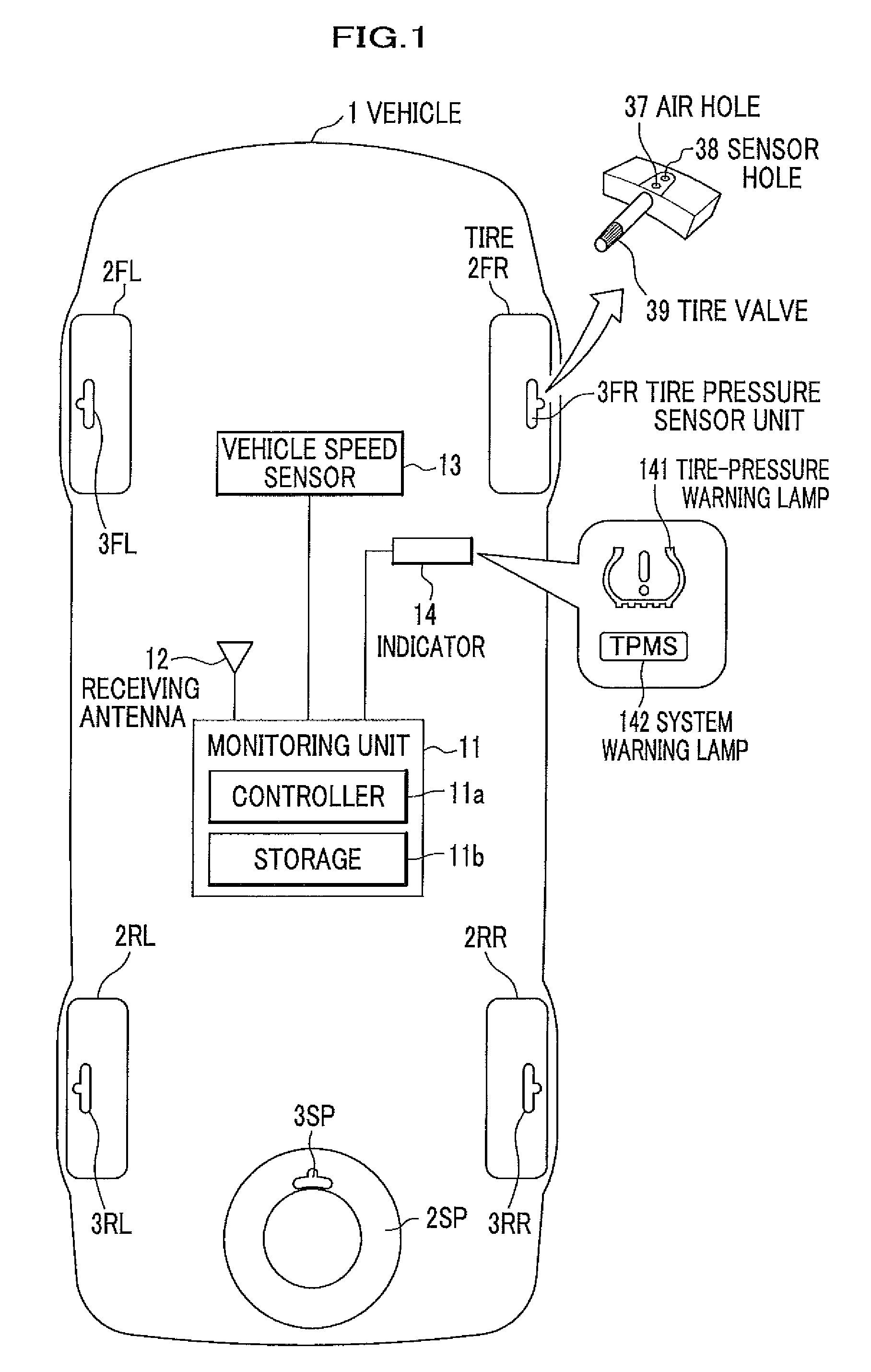 Tire pressure monitoring system and pressure monitoring unit