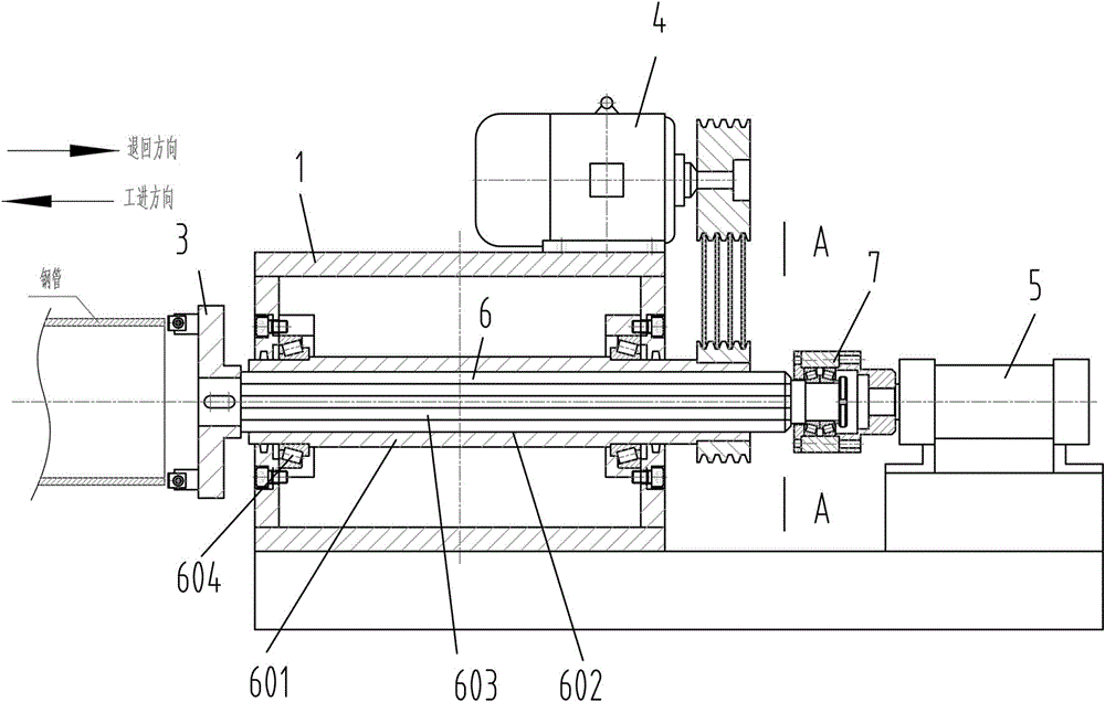 Pipe end flattening feeding structure