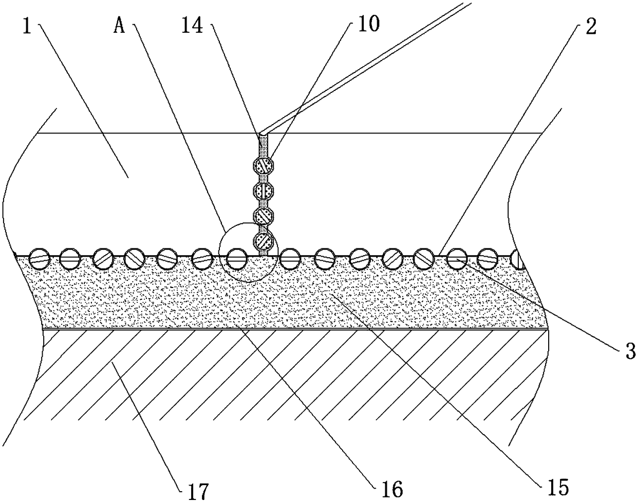 Building tile anti-hollowing drum repairing combined ball and construction method thereof