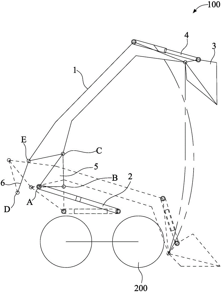 A vertical lifting device for a skid steer loader