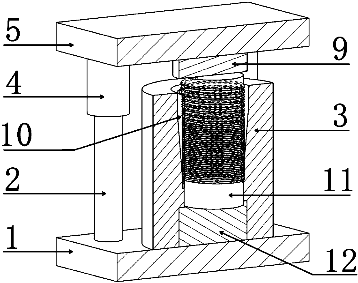 A pipe electromagnetic expansion forming device and method