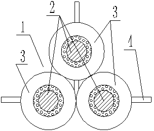 Triaxial triangular cement mixing drill stem and construction method