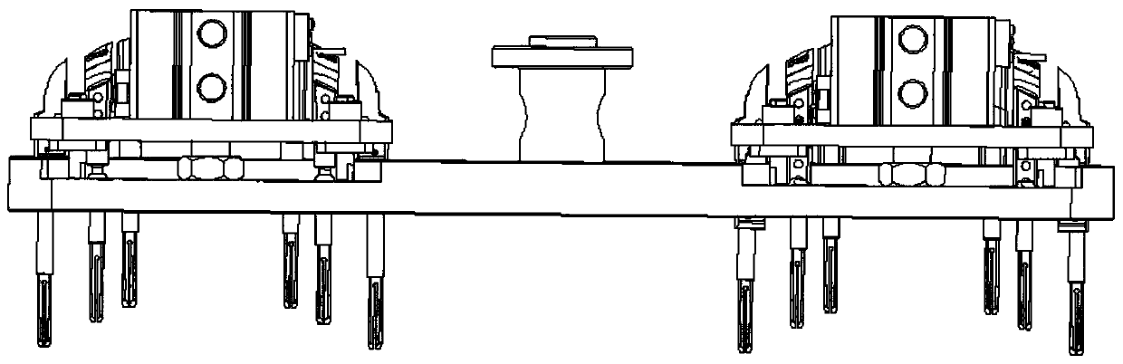 Jaw loading and unloading mechanism of novel injection molding six-axle manipulator loading machine