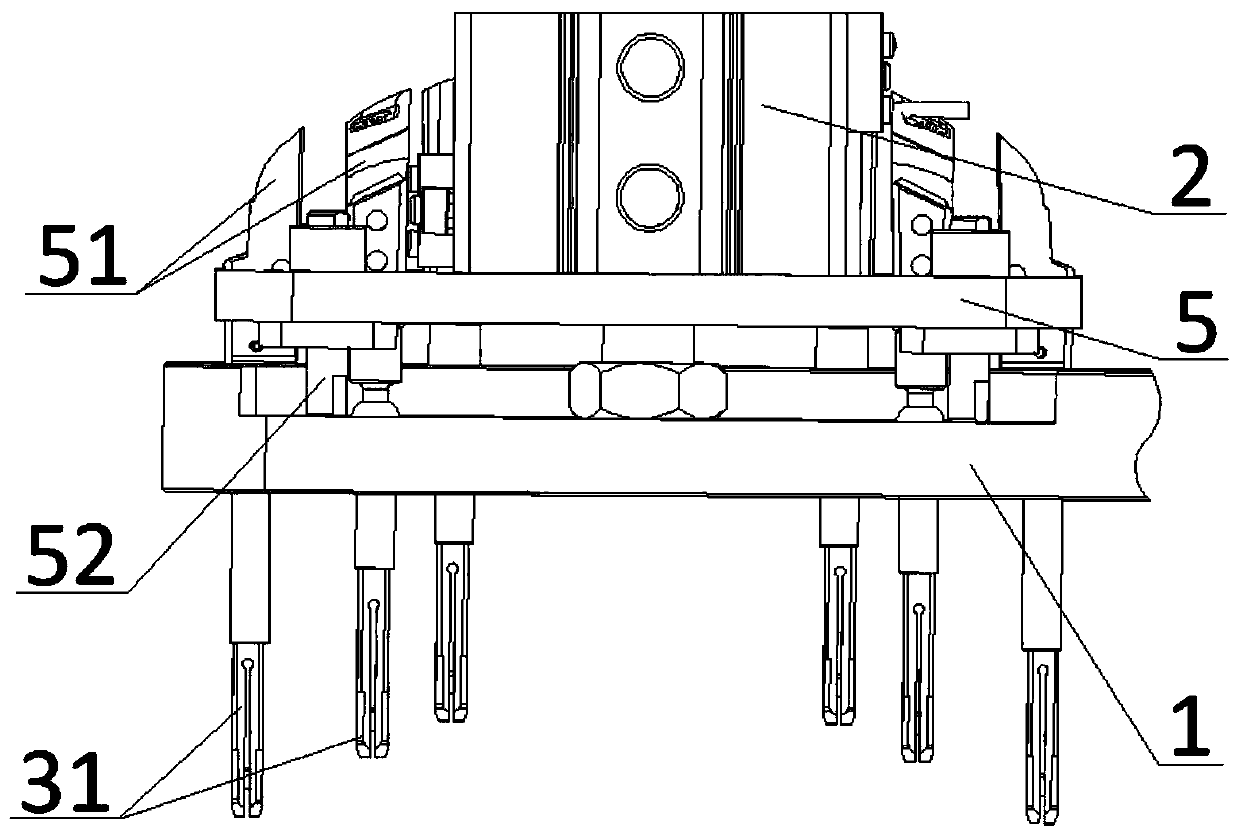 Jaw loading and unloading mechanism of novel injection molding six-axle manipulator loading machine