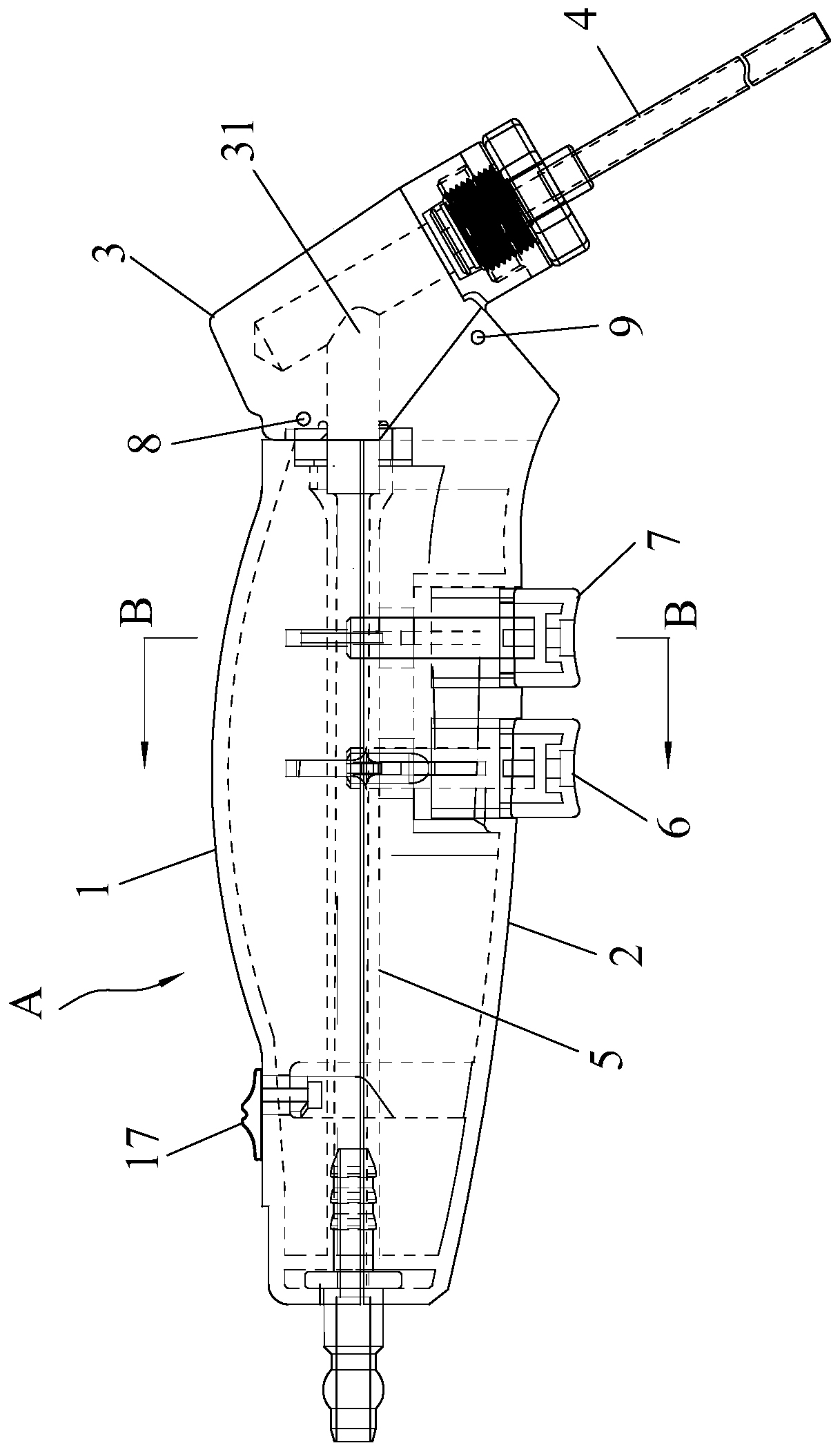 Normally-closed suction flusher for endoscopic surgery and using method thereof
