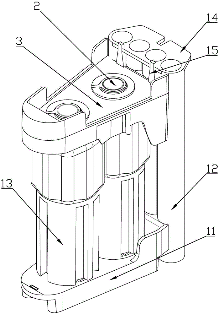 A reagent packaging box for a fully automatic chemiluminescence immunoassay analyzer