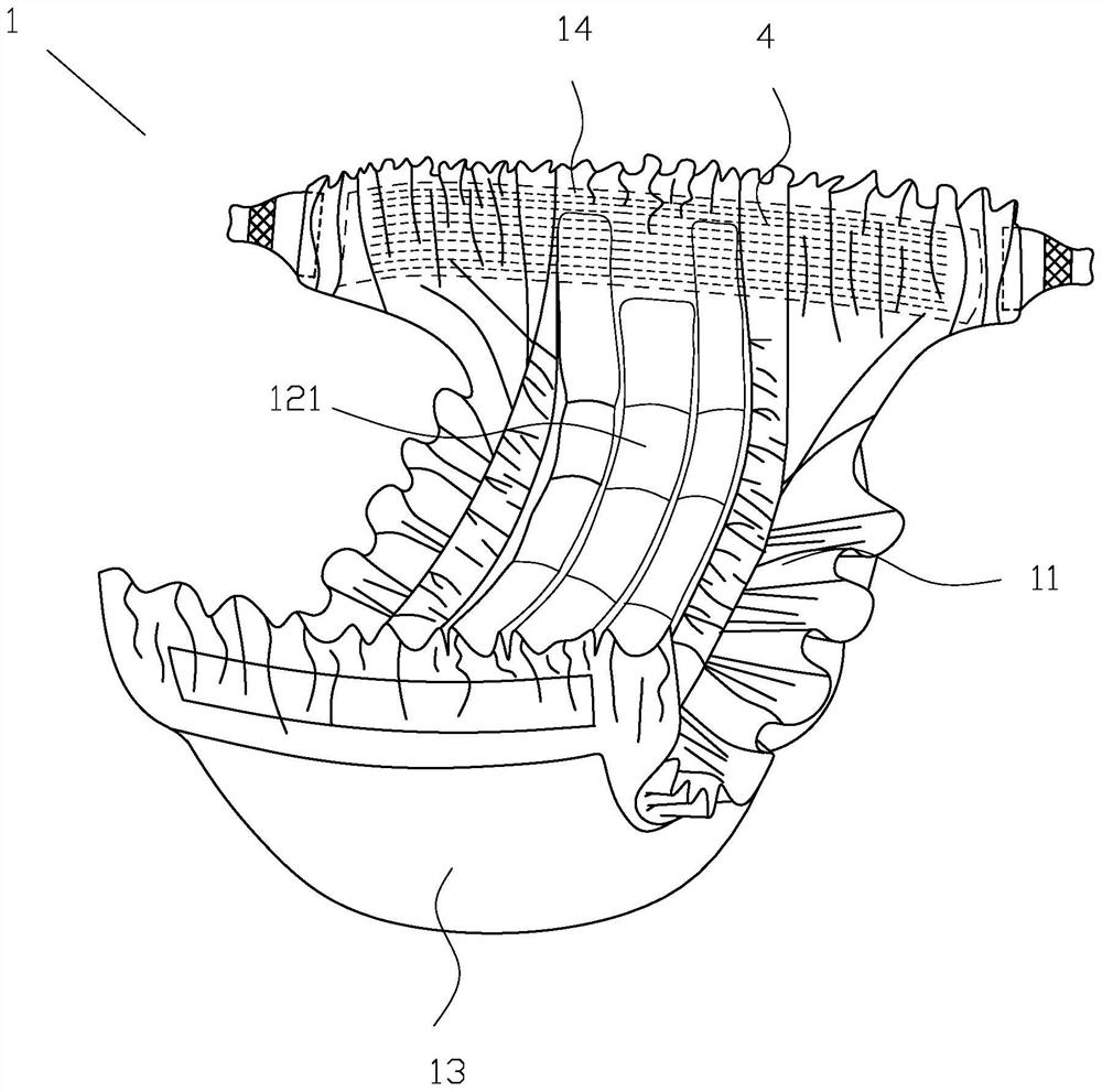 A kind of production method of paper diaper with buffer zone