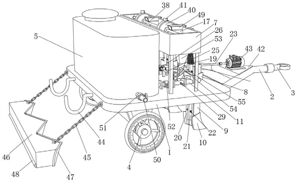 Automatic mechanical device for integrating sowing and irrigation of crops