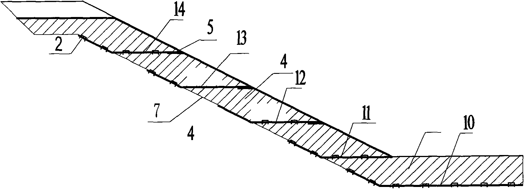 Method for treating expansive soil channel side slopes with geogrid