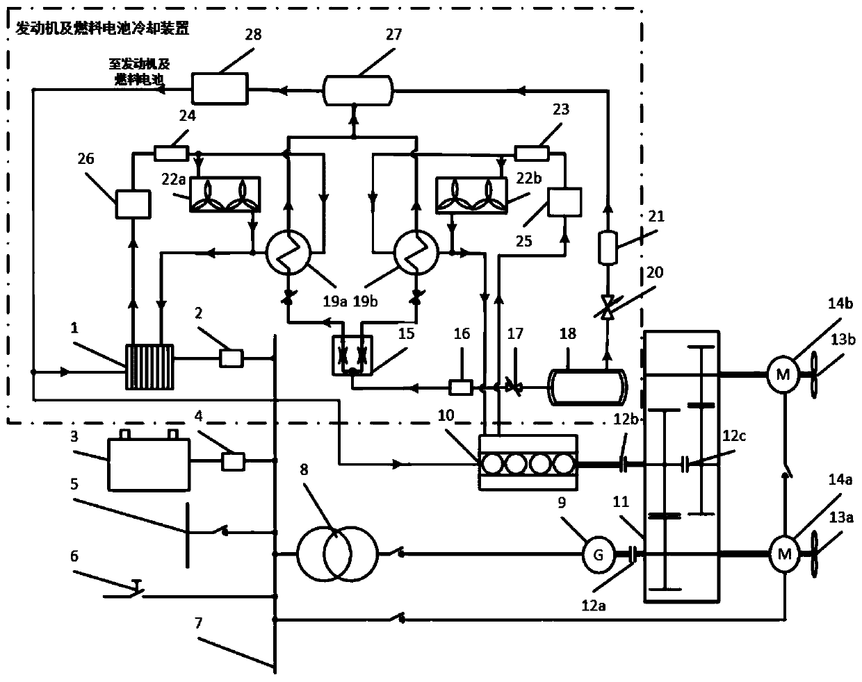 Gas-electric hybrid type ship hybrid power system with LNG cooling