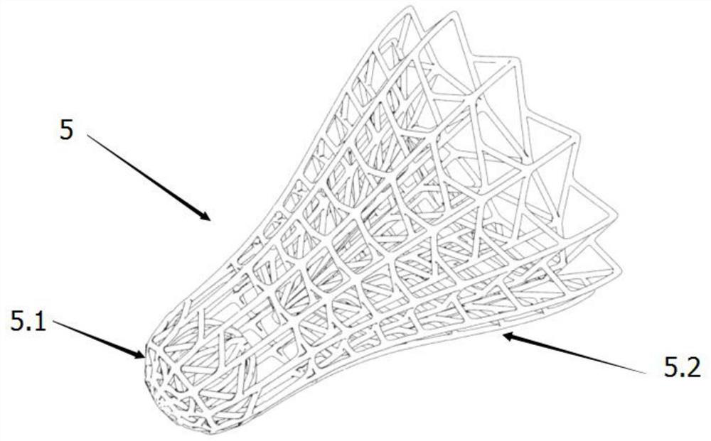 Shuttlecock with customizable structure and method for photocuring 3D printing of shuttlecock