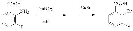 Preparation method of 2-bromine-3-fluorobenzoic acid
