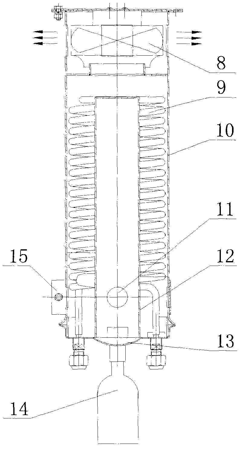 A high-efficiency air tritiated water vapor condensation collection device in the field
