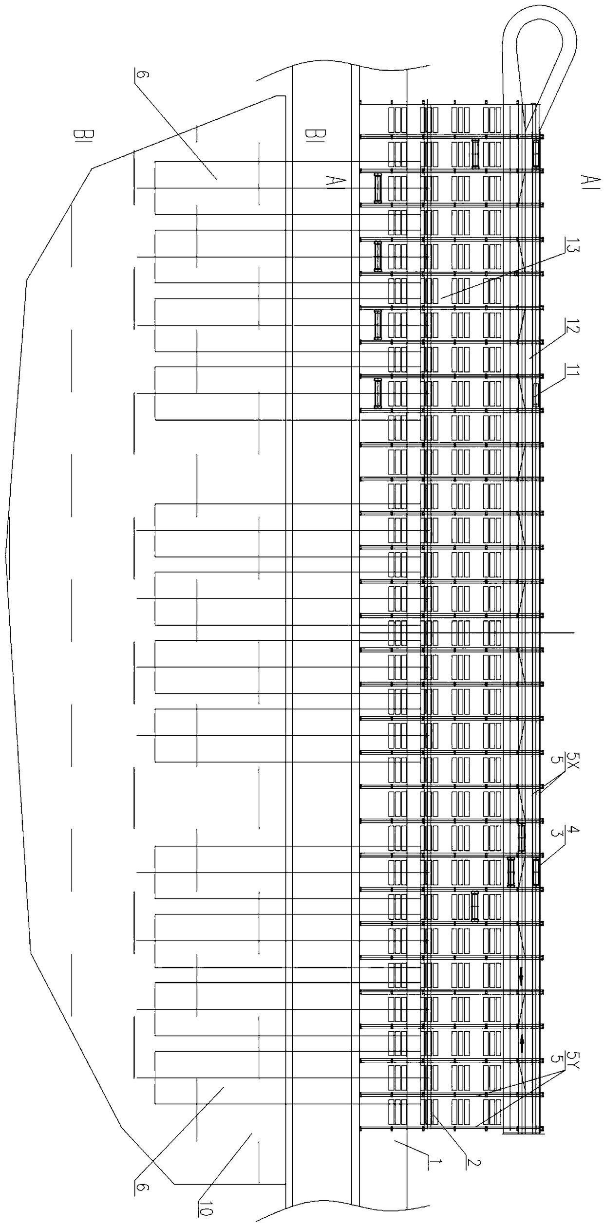 Wharf container yard and conveying device thereof