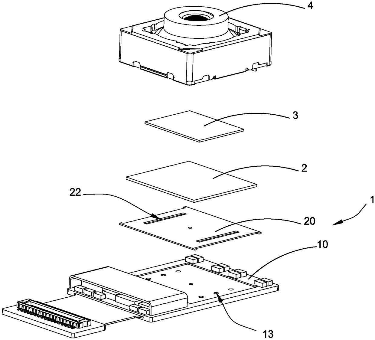 Camera module for improving flatness as well as photosensitive component and manufacturing method thereof