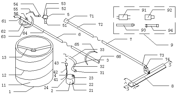 Water-saving, energy-saving and effort saving portable magnetic viscous vehicle washing device