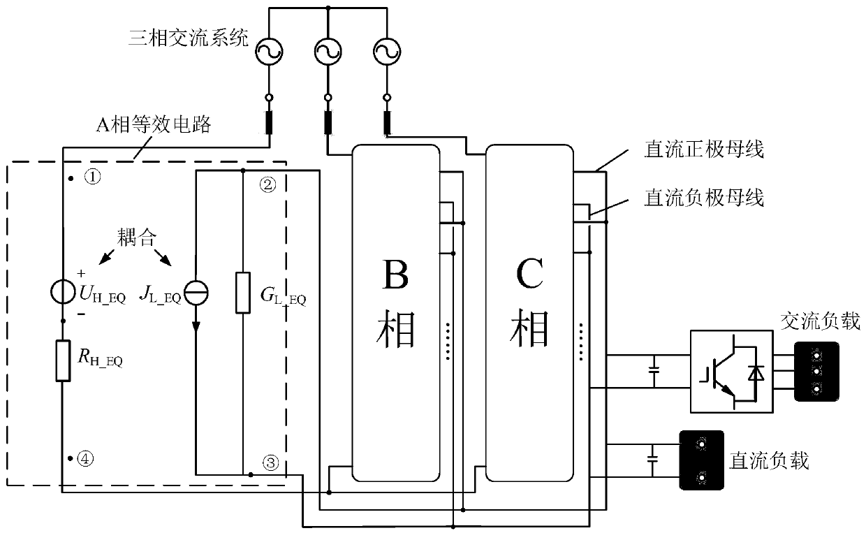 Electromagnetic transient equivalent modeling method for ISOP type cascaded power electronic transformer