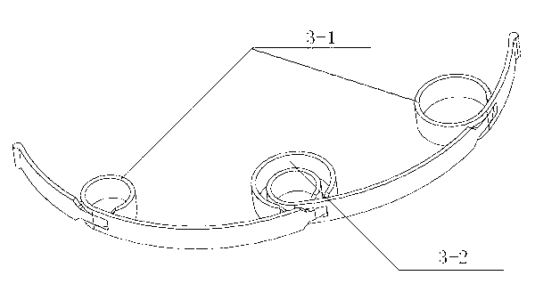 Elastic structural member in through-type rotary geometric shape