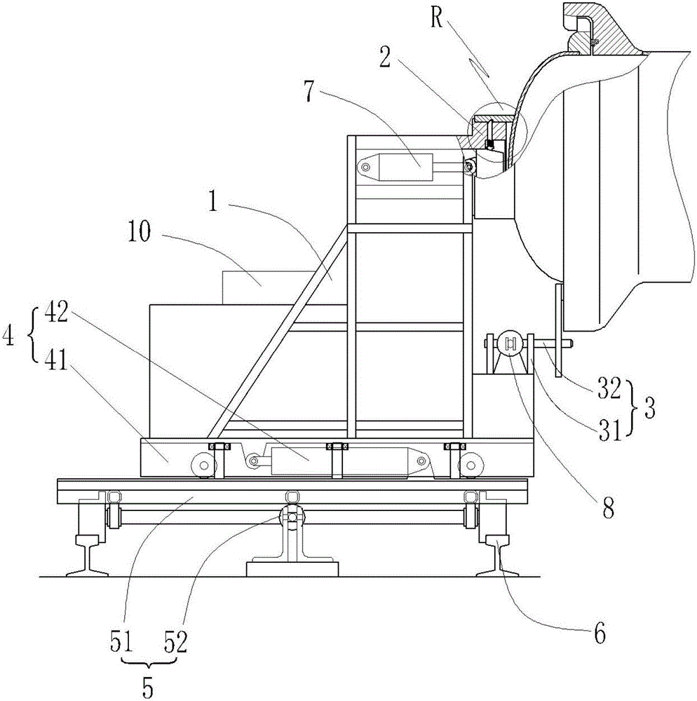 Rapid door opening device of rotating pressure vessel