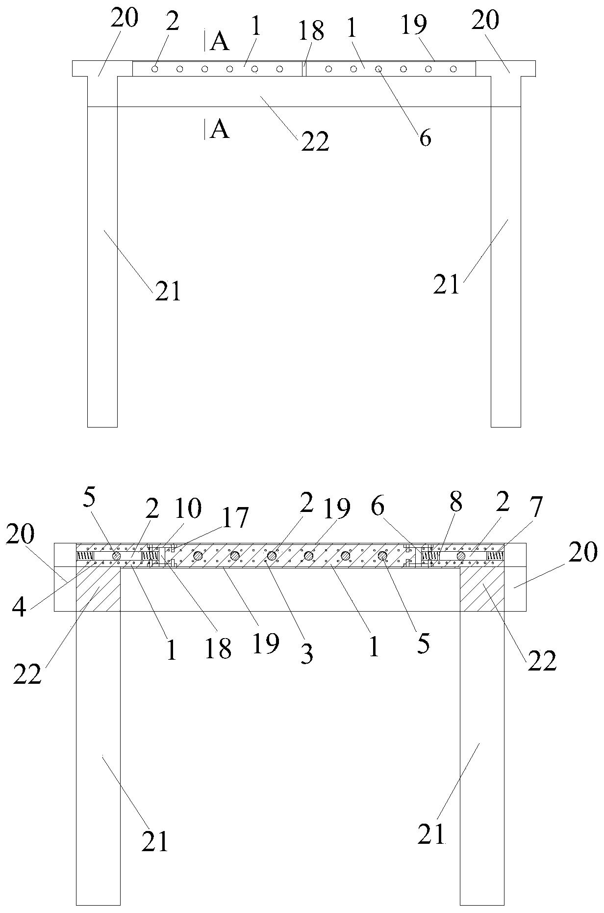 Assembled vibration attenuating floorslab with built-in multi-dimensional energy-consuming damping particles